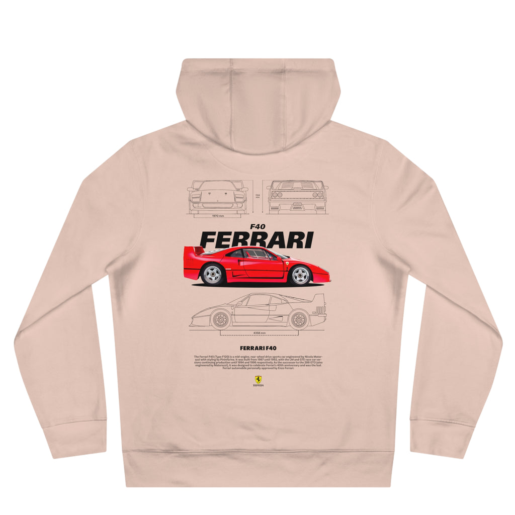 Ferrari F40 blueprint graphic Hoodie