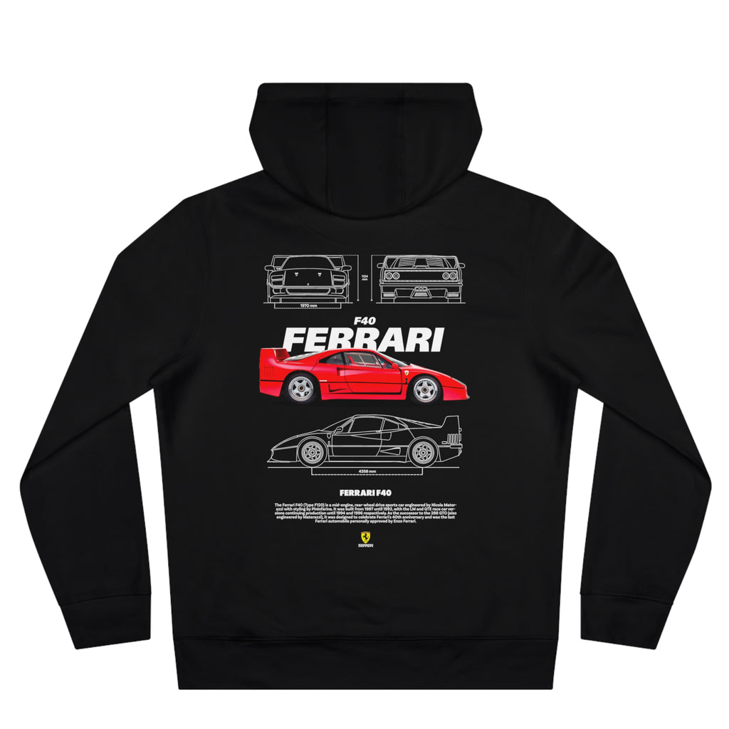 Ferrari F40 blueprint graphic Hoodie