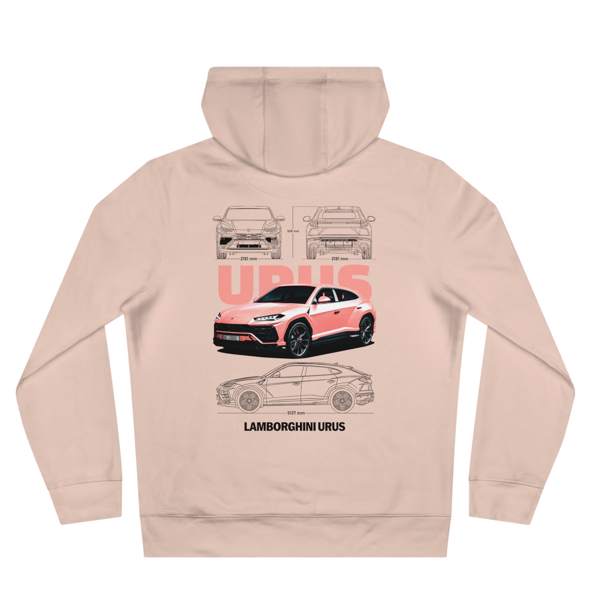 Soft Pink Lamborghini Urus Hoodie