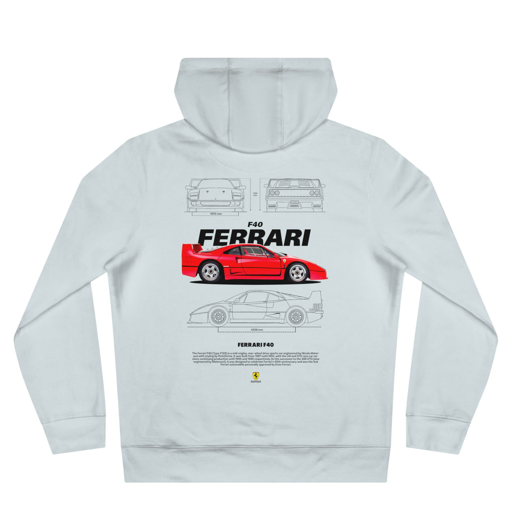 Ferrari F40 blueprint graphic Hoodie